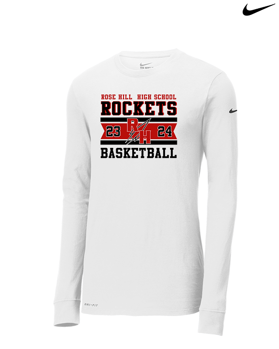 Rose Hill HS Boys Basketball Stamp - Mens Nike Longsleeve