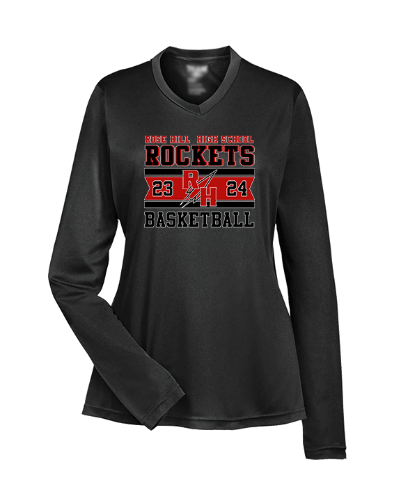 Rose Hill HS Boys Basketball Stamp - Womens Performance Longsleeve