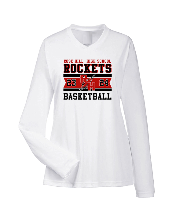 Rose Hill HS Boys Basketball Stamp - Womens Performance Longsleeve