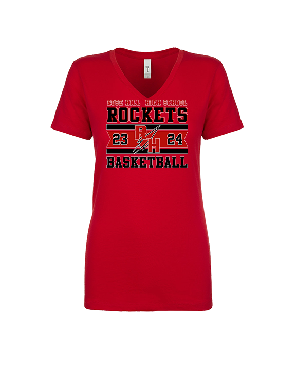 Rose Hill HS Boys Basketball Stamp - Womens Vneck