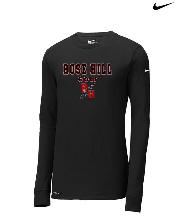 Rose Hill HS Golf Block - Mens Nike Longsleeve