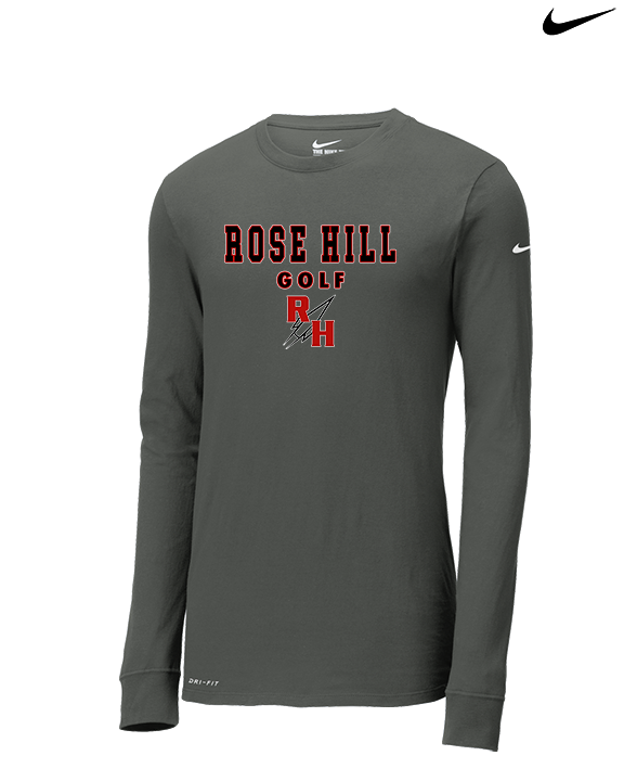 Rose Hill HS Golf Block - Mens Nike Longsleeve