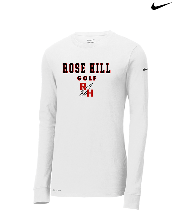 Rose Hill HS Golf Block - Mens Nike Longsleeve