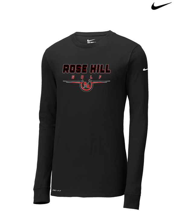 Rose Hill HS Golf Design - Mens Nike Longsleeve