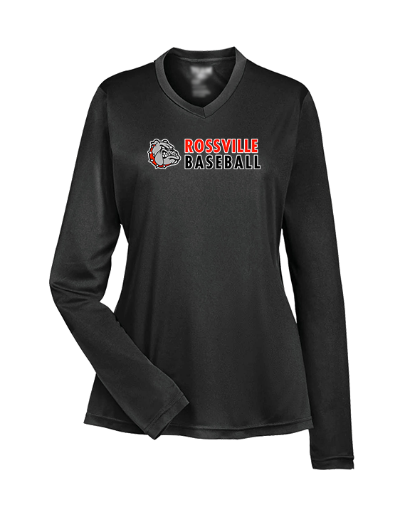 Rossville Dawgs 9U Baseball Basic - Womens Performance Longsleeve