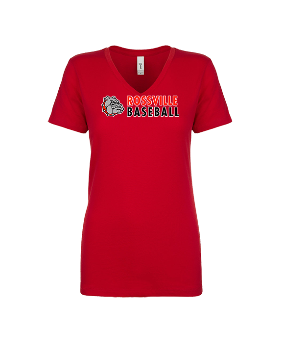 Rossville Dawgs 9U Baseball Basic - Womens V-Neck