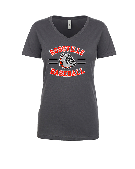 Rossville Dawgs 9U Baseball Curve - Womens Vneck