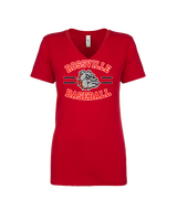 Rossville Dawgs 9U Baseball Curve - Womens Vneck