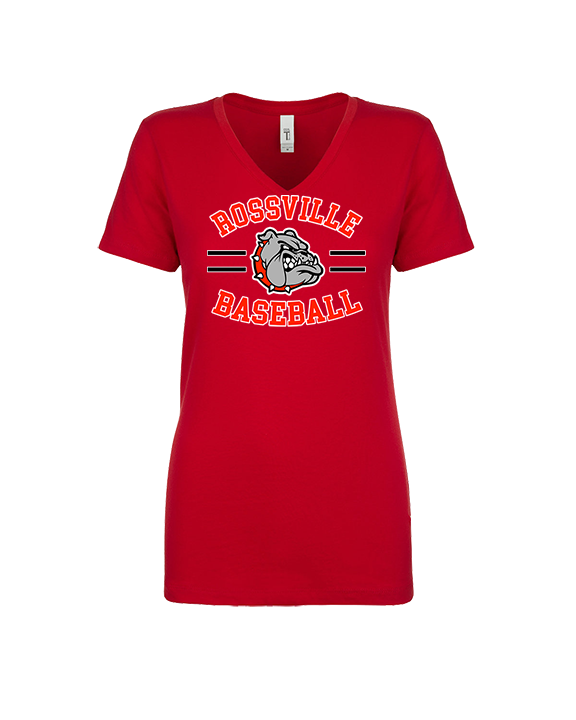 Rossville Dawgs 9U Baseball Curve - Womens Vneck