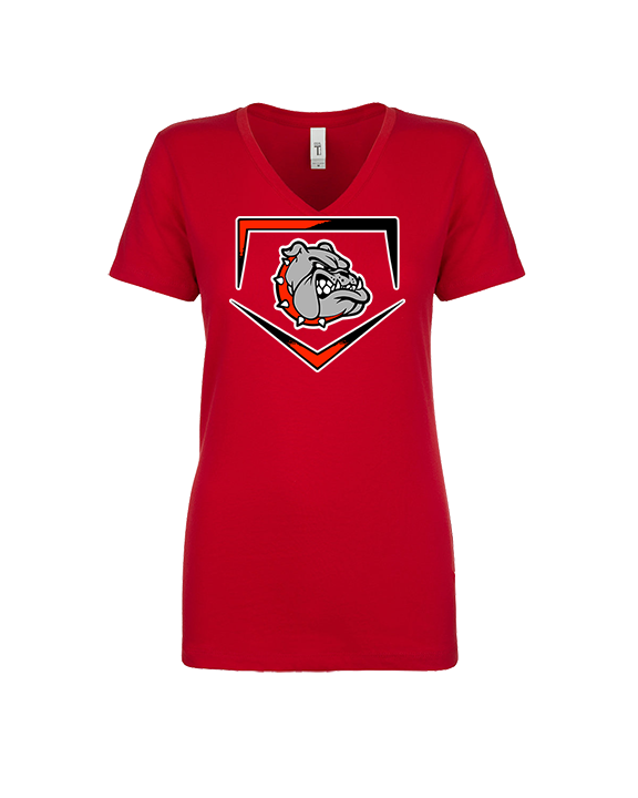 Rossville Dawgs 9U Baseball Plate - Womens Vneck