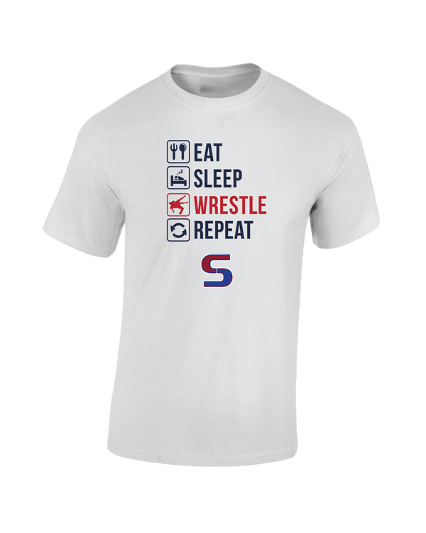 Seaman HS Eat Sleep Wrestle - Cotton T-Shirt