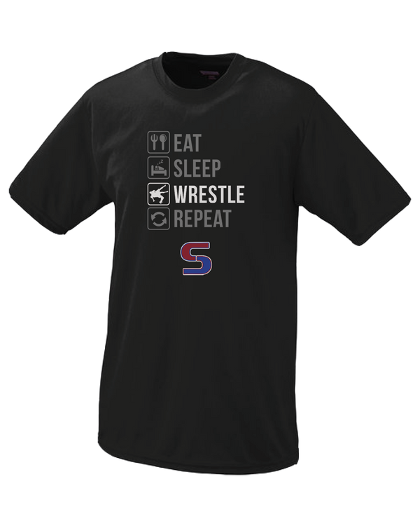 Seaman HS Eat Sleep Wrestle - Performance T-Shirt