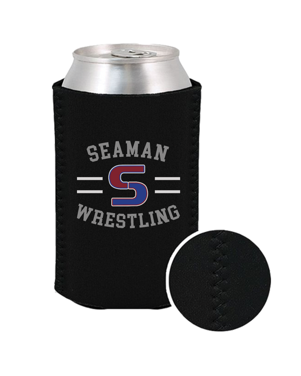 Seaman HS BW Wrestling Curve - Koozie