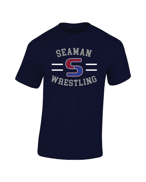 Seaman HS BW Wrestling Curve - Cotton T-Shirt
