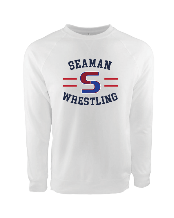 Seaman HS BW Wrestling Curve - Crewneck Sweatshirt