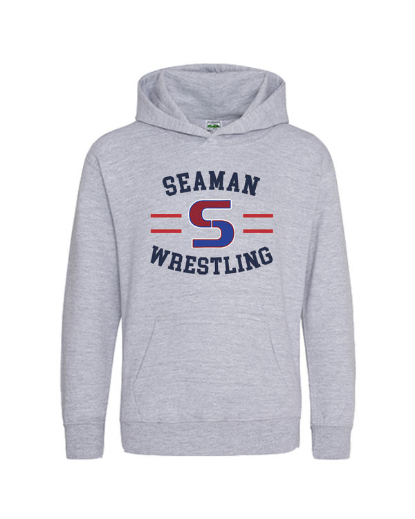 Seaman HS BW Wrestling Curve - Cotton Hoodie