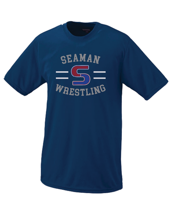 Seaman HS BW Wrestling Curve - Performance T-Shirt