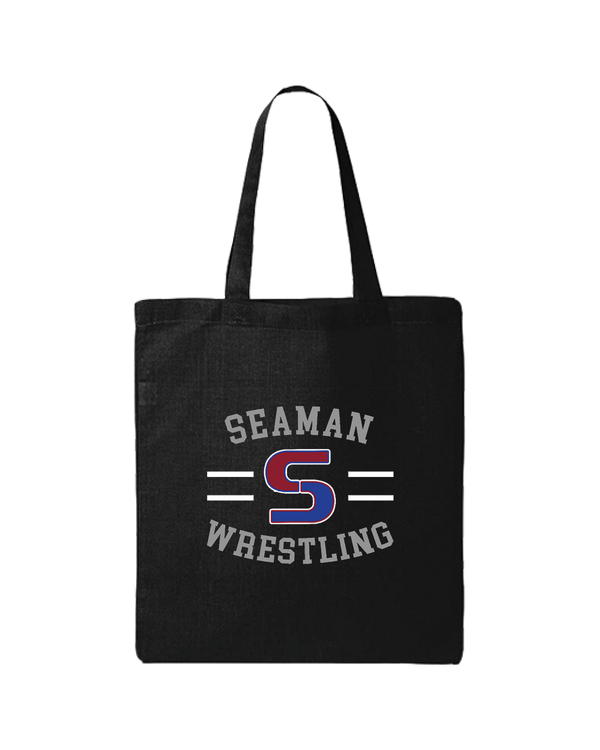 Seaman HS BW Wrestling Curve - Tote Bag