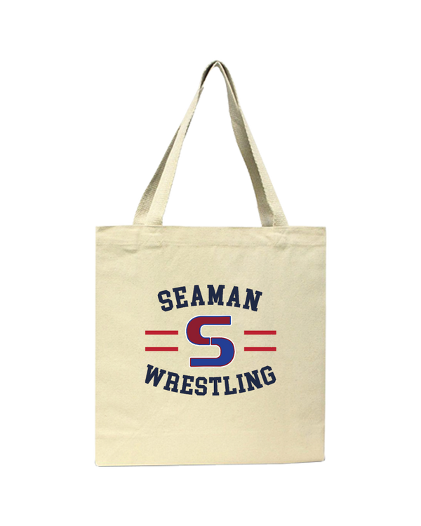 Seaman HS BW Wrestling Curve - Tote Bag