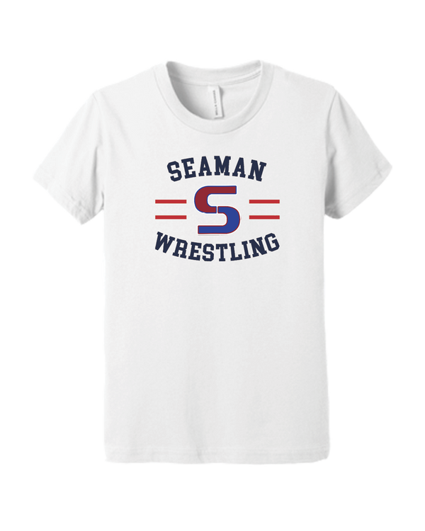 Seaman HS BW Wrestling Curve - Youth T-Shirt