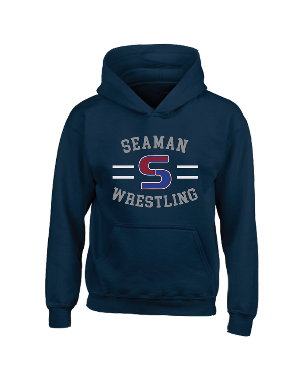 Seaman HS BW Wrestling Curve - Youth Hoodie
