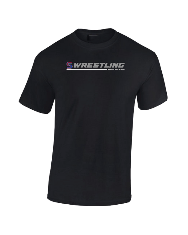 Seaman HS BW Wrestling Lines - Cotton T-Shirt