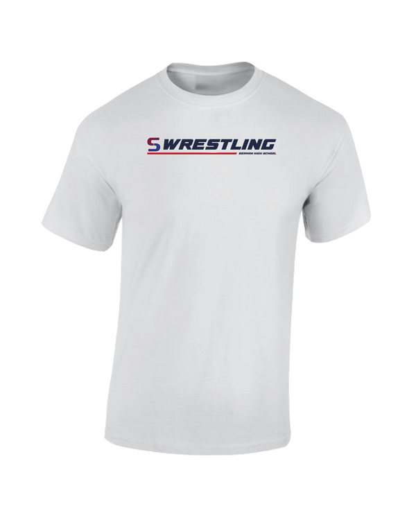 Seaman HS BW Wrestling Lines - Cotton T-Shirt