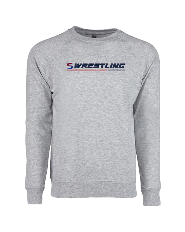 Seaman HS BW Wrestling Lines - Crewneck Sweatshirt