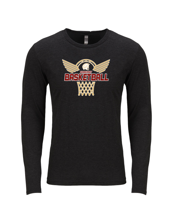 Somerset College Prep Basketball Hoop - Tri Blend Long Sleeve