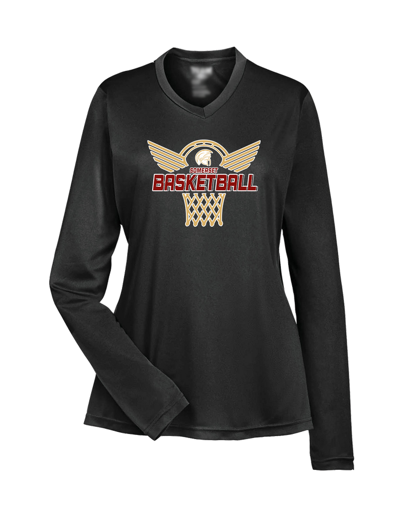 Somerset College Prep Basketball Hoop - Womens Performance Long Sleeve