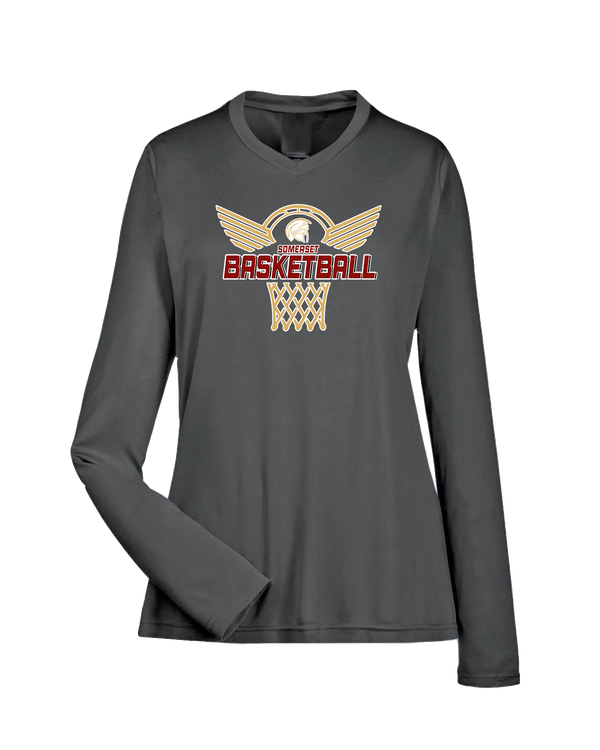 Somerset College Prep Basketball Hoop - Womens Performance Long Sleeve