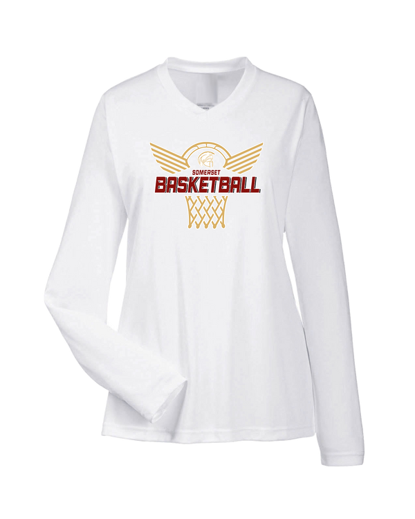 Somerset College Prep Basketball Hoop - Womens Performance Long Sleeve