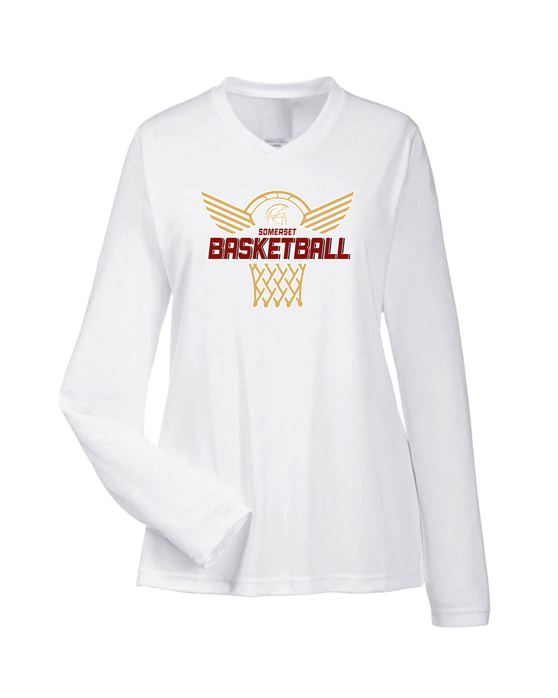 Somerset College Prep Basketball Hoop - Womens Performance Long Sleeve