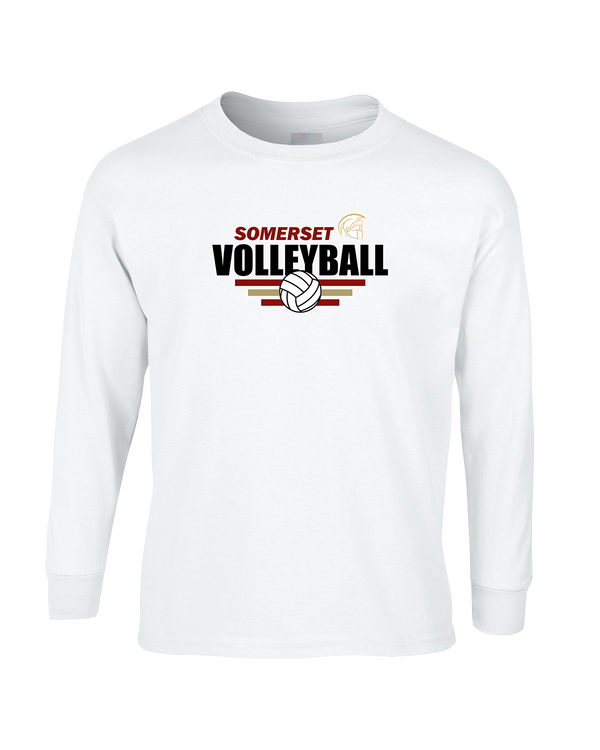 Somerset College Prep Volleyball Logo - Mens Basic Cotton Long Sleeve