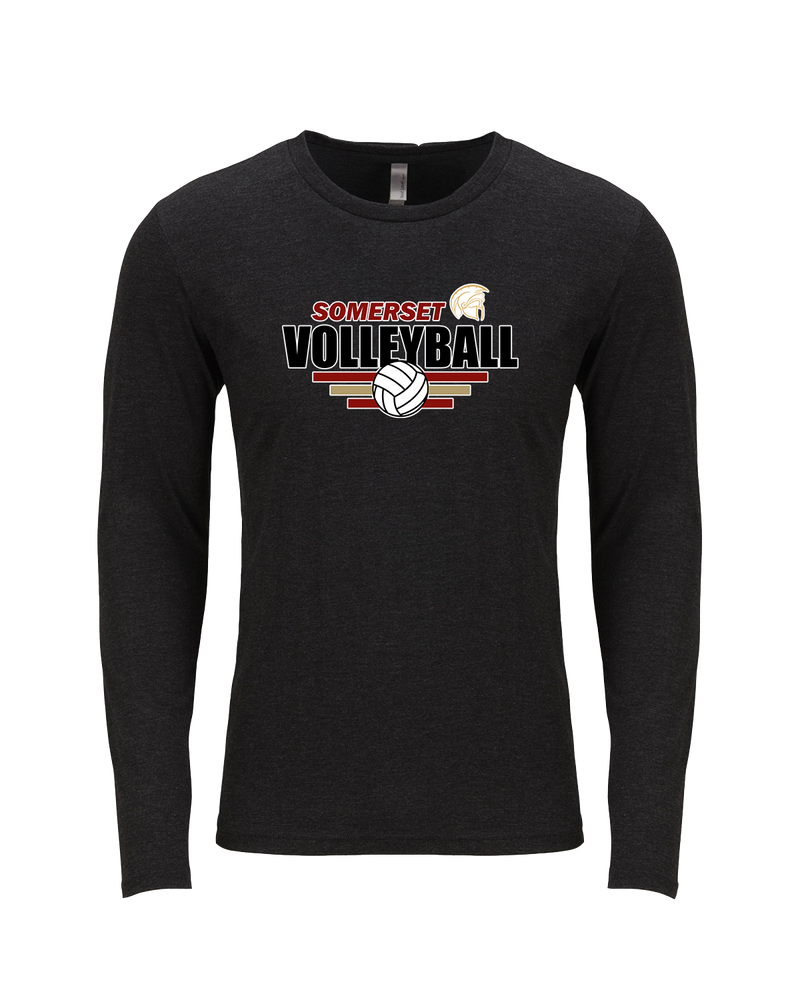 Somerset College Prep Volleyball Logo - Tri Blend Long Sleeve