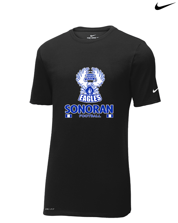 Sonoran Science Academy Football Stacked - Mens Nike Cotton Poly Tee