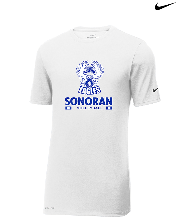 Sonoran Science Academy Volleyball Stacked - Mens Nike Cotton Poly Tee