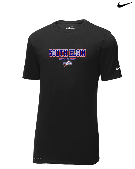 South Elgin HS Track & Field Block - Mens Nike Cotton Poly Tee