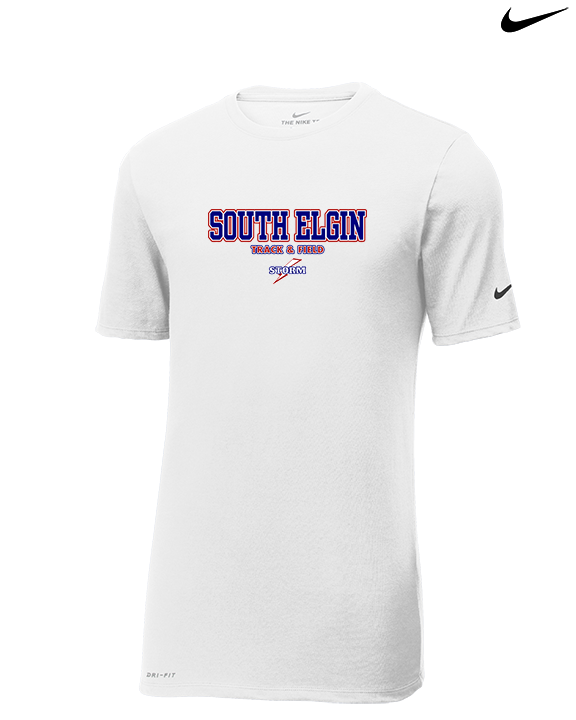 South Elgin HS Track & Field Block - Mens Nike Cotton Poly Tee