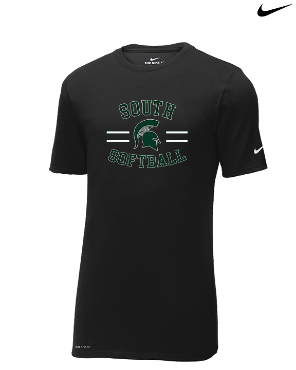 South HS Softball Curve - Mens Nike Cotton Poly Tee