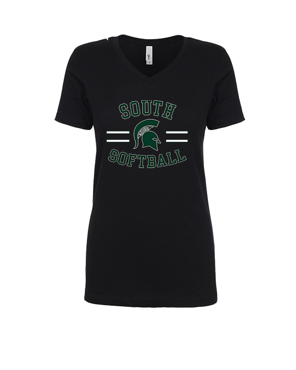 South HS Softball Curve - Womens V-Neck