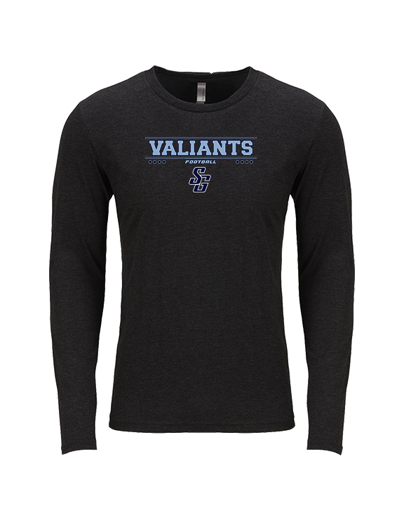 St Genevieve HS Football Border - Tri-Blend Long Sleeve