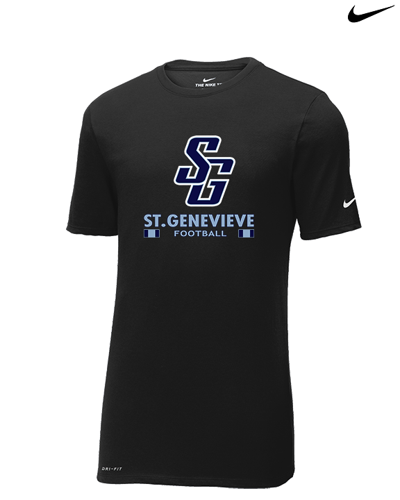 St Genevieve HS Football Stacked - Mens Nike Cotton Poly Tee