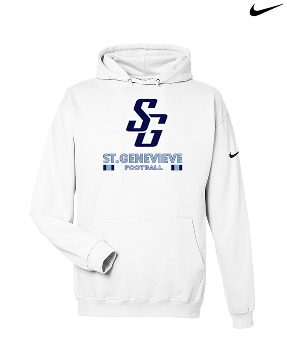 St Genevieve HS Football Stacked - Nike Club Fleece Hoodie