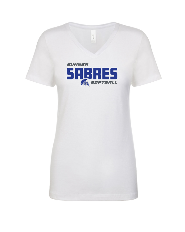 Sumner Academy Softball Bold - Womens V-Neck