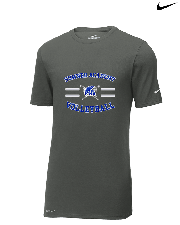 Sumner Academy Volleyball Curve - Mens Nike Cotton Poly Tee