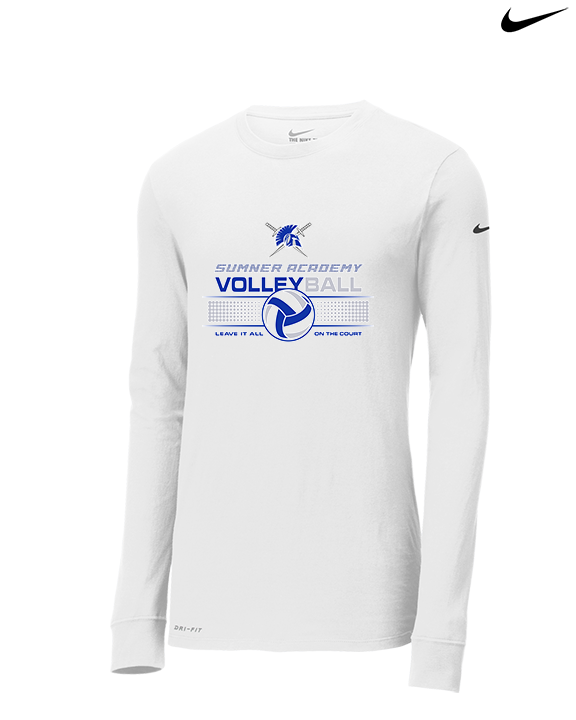 Sumner Academy Volleyball Leave It On The Court - Mens Nike Longsleeve