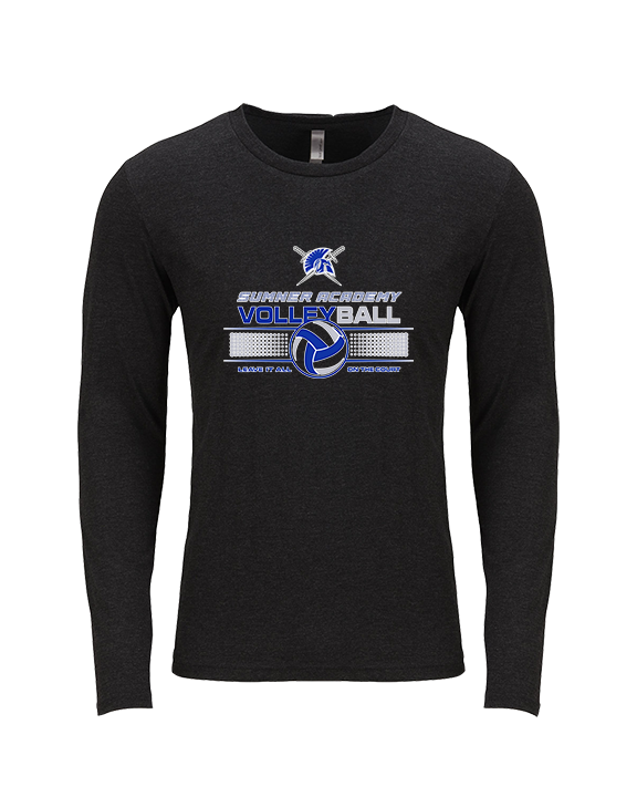 Sumner Academy Volleyball Leave It On The Court - Tri-Blend Long Sleeve