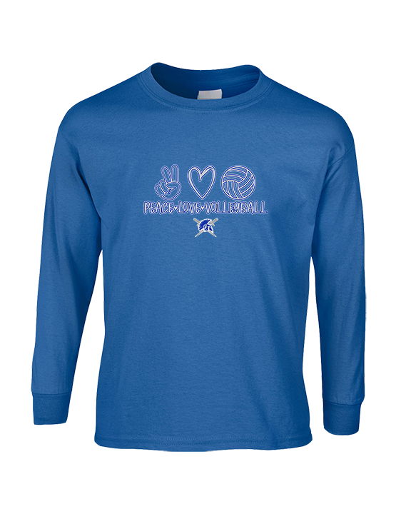 Sumner Academy Volleyball Peace Love VBall - Cotton Longsleeve