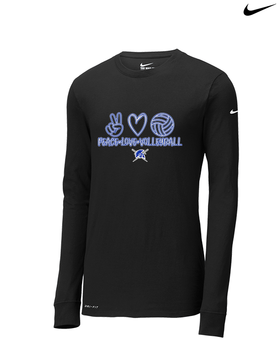 Sumner Academy Volleyball Peace Love VBall - Mens Nike Longsleeve